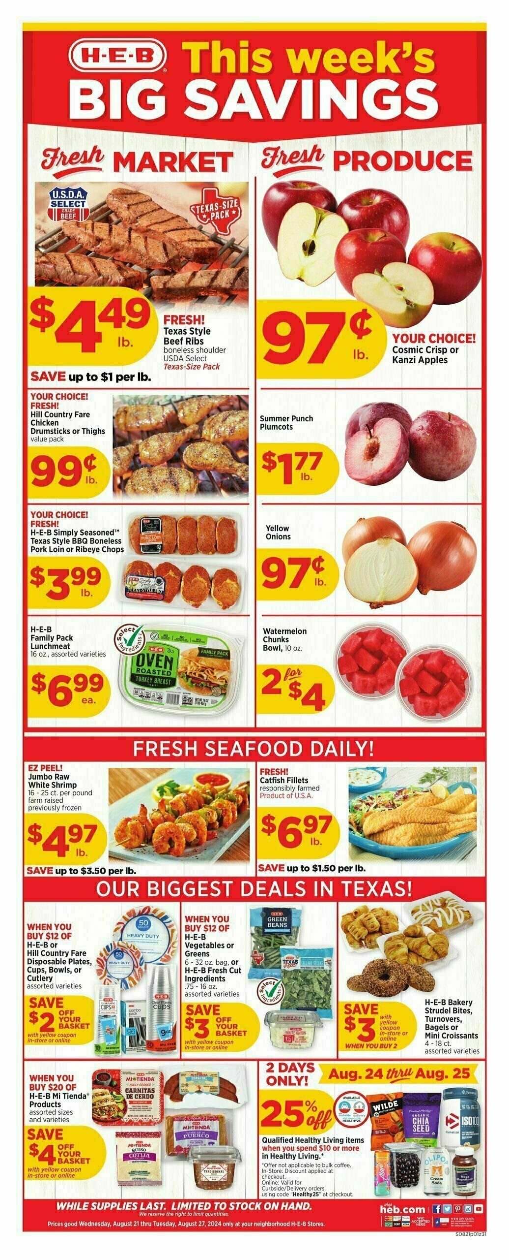 H-E-B Weekly Ad from August 21