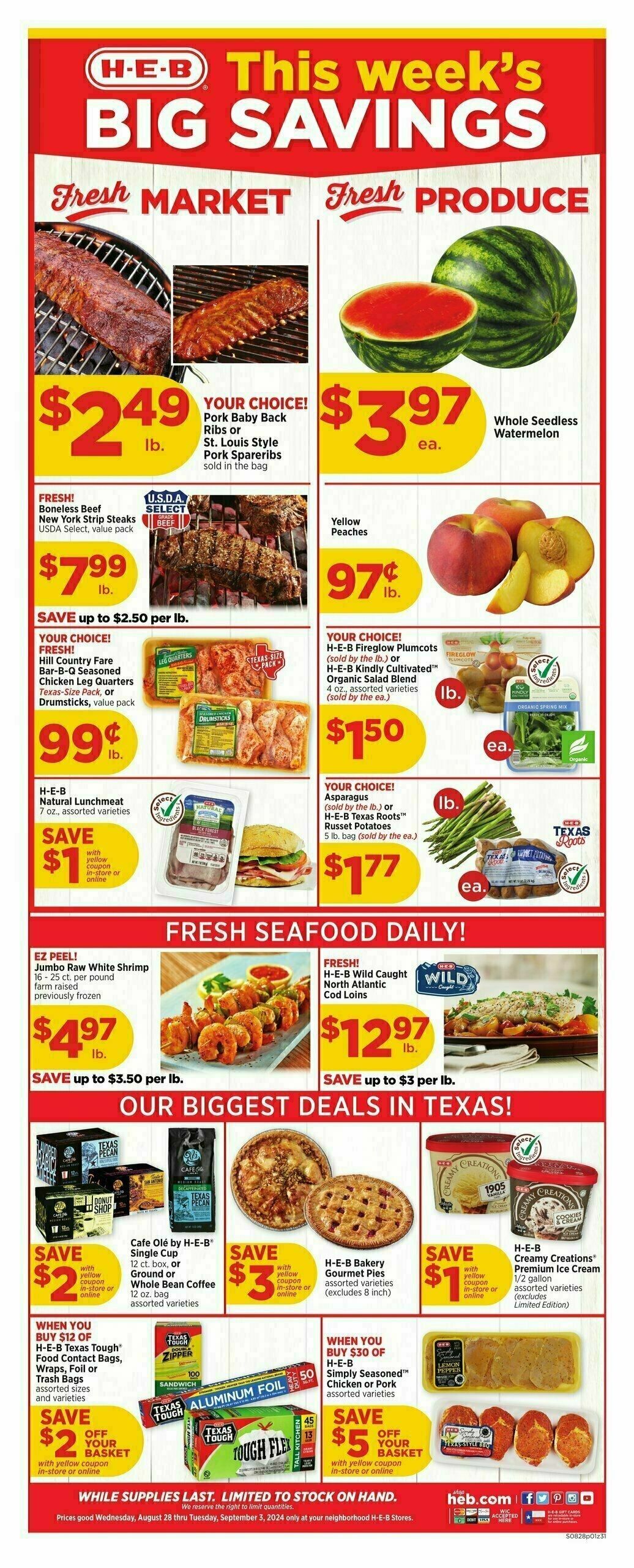 H-E-B Weekly Ad from August 28