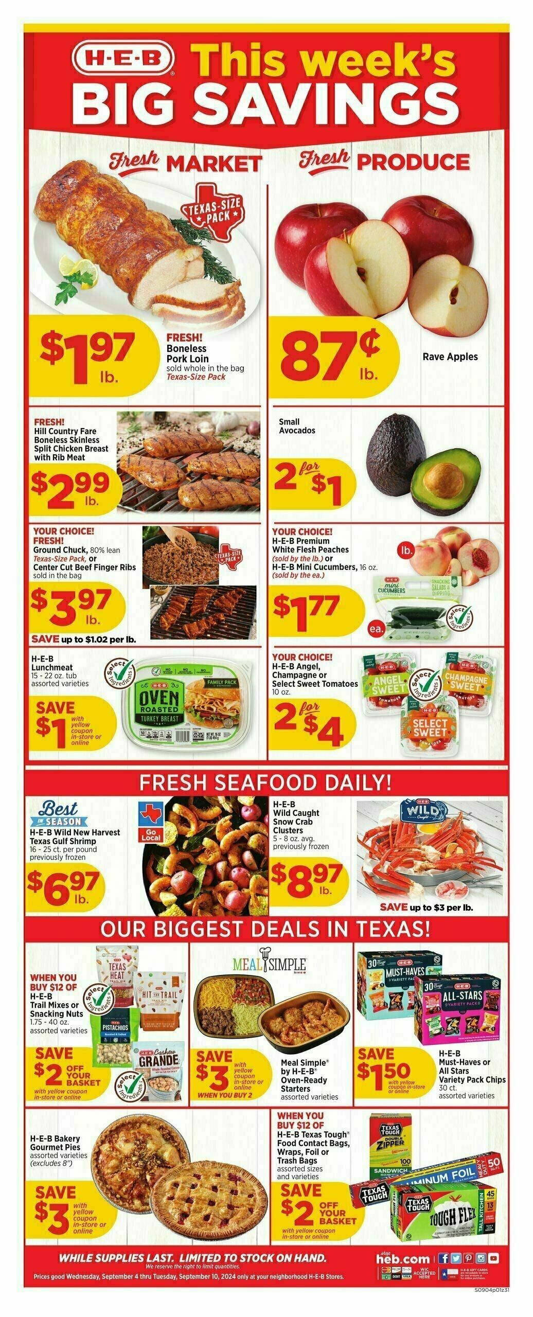 H-E-B Weekly Ad from September 4