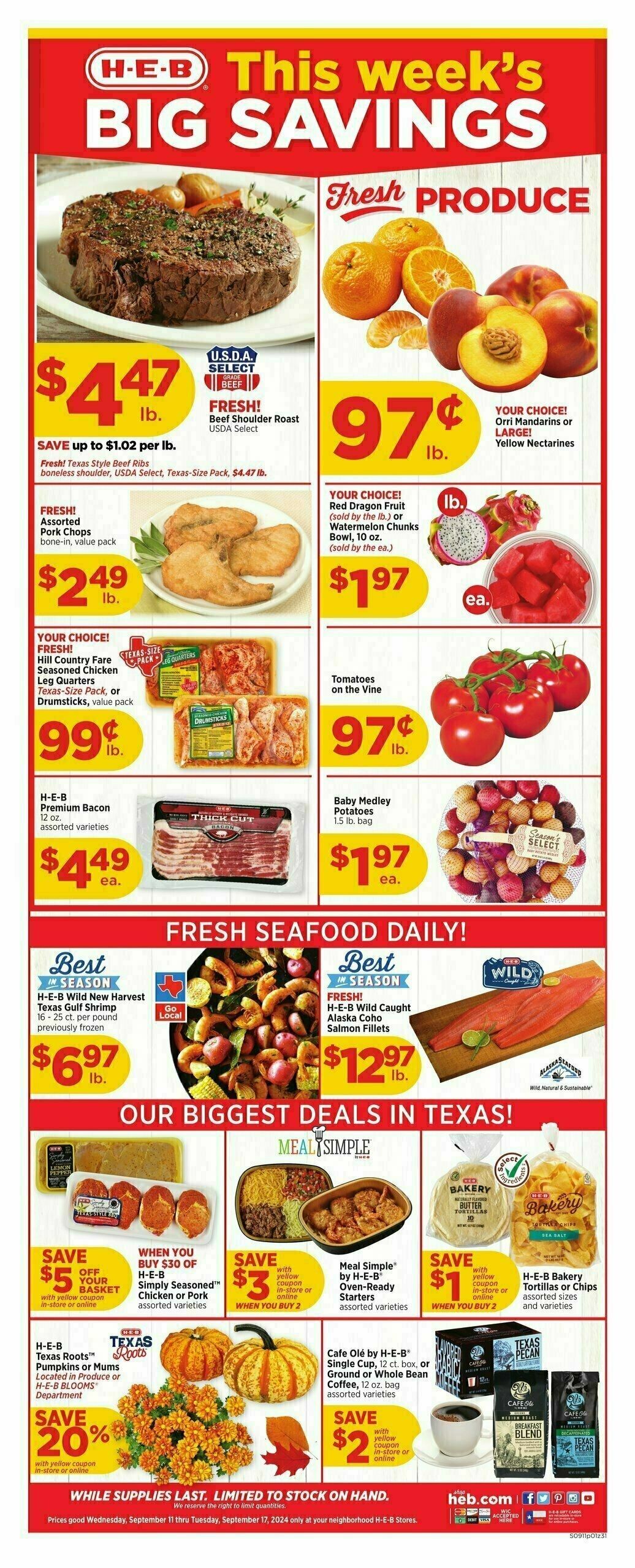 H-E-B Weekly Ad from September 11