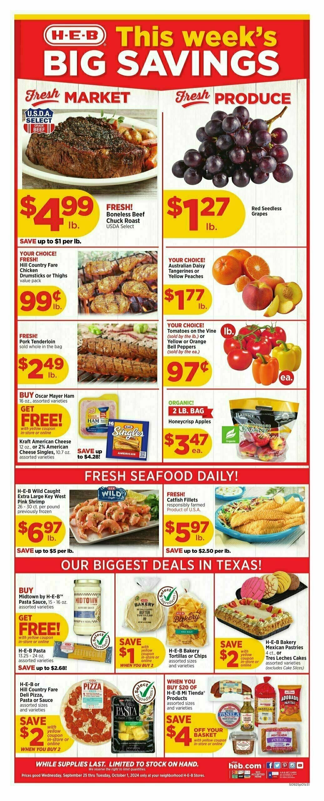 H-E-B Weekly Ad from September 25