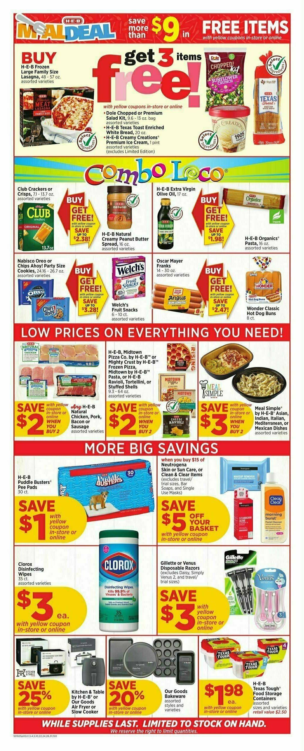 H-E-B Weekly Ad from September 25