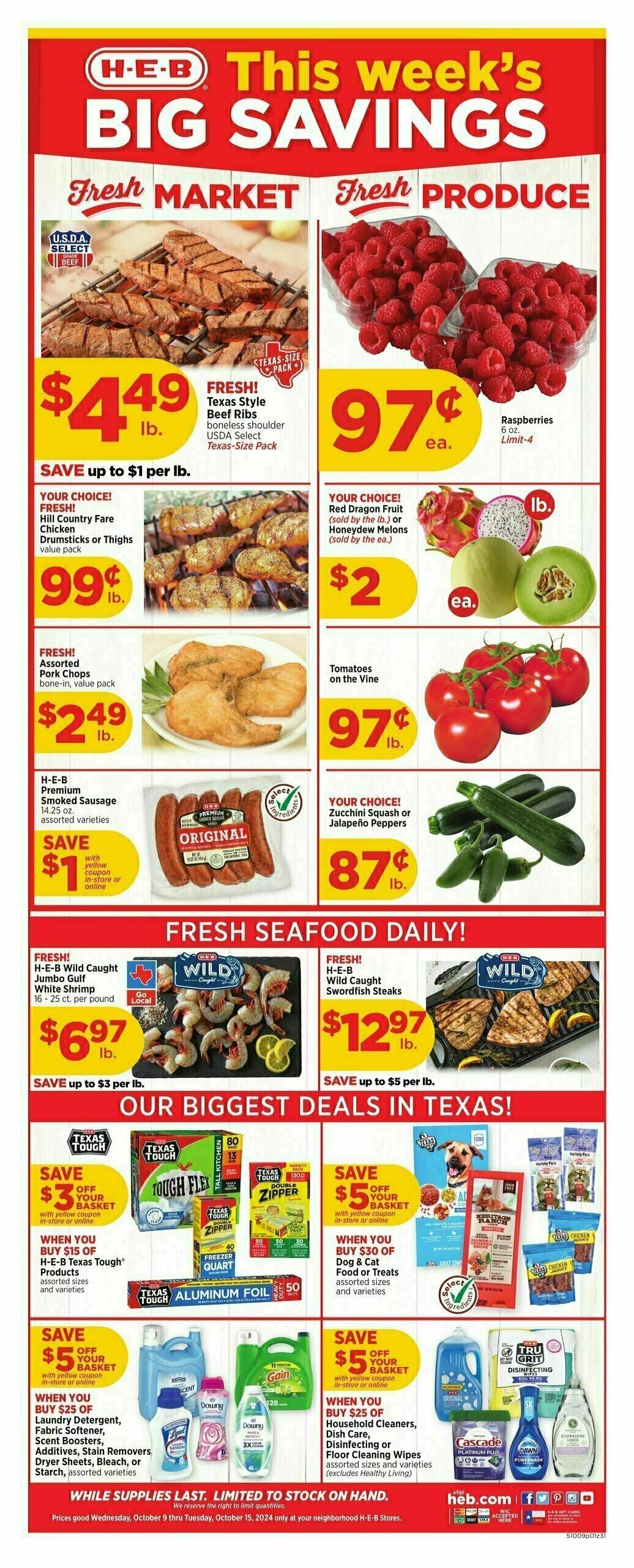 H-E-B Weekly Ad from October 9