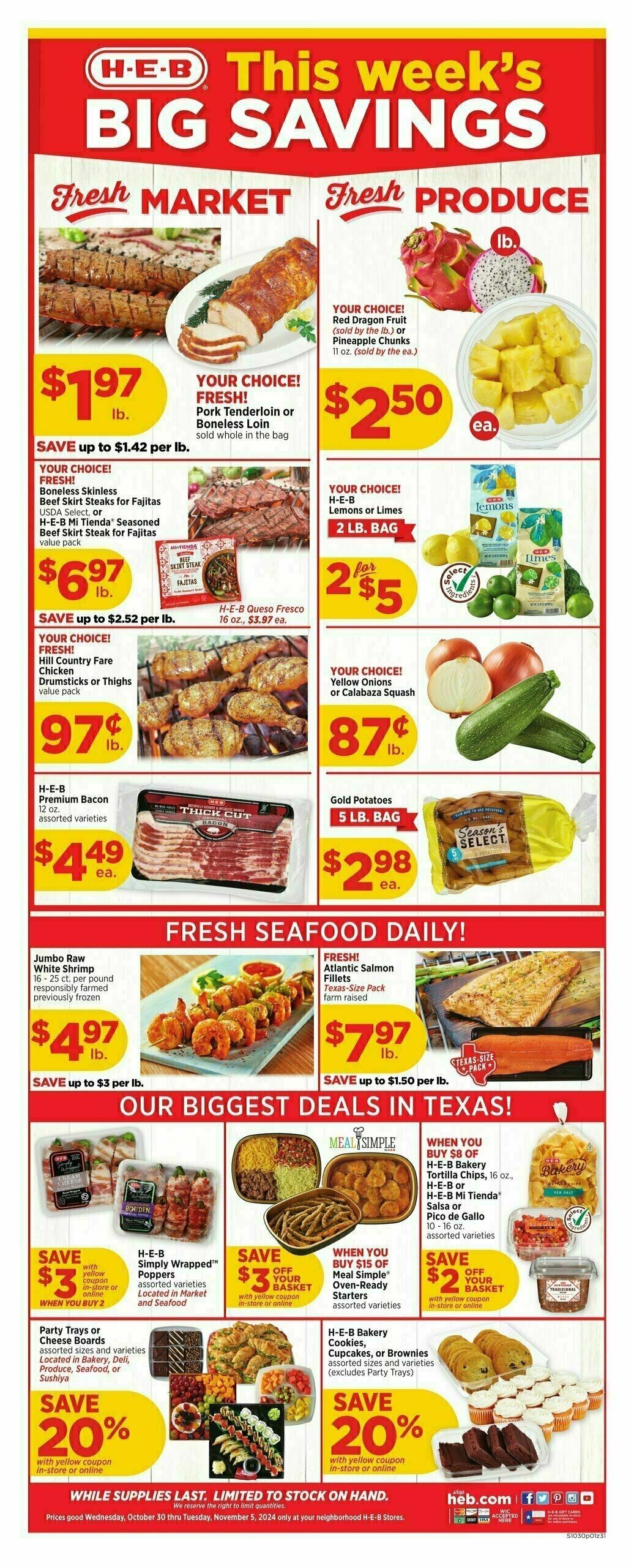 H-E-B Weekly Ad from October 30