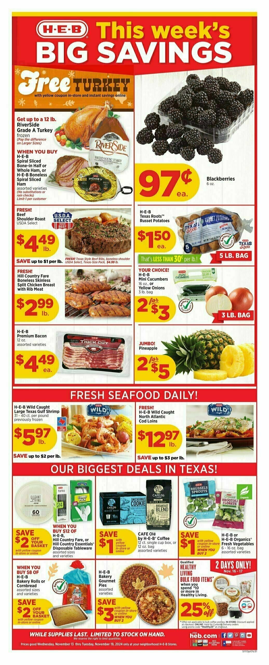 H-E-B Weekly Ad from November 13