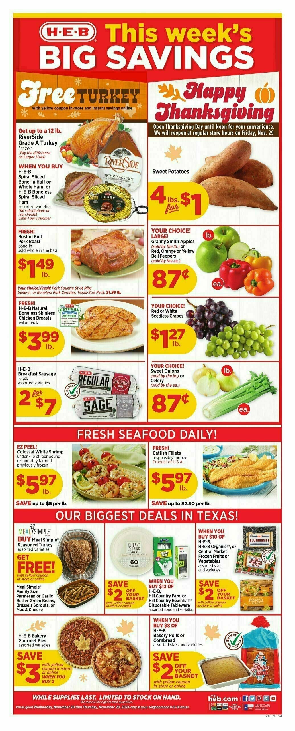 H-E-B Weekly Ad from November 20