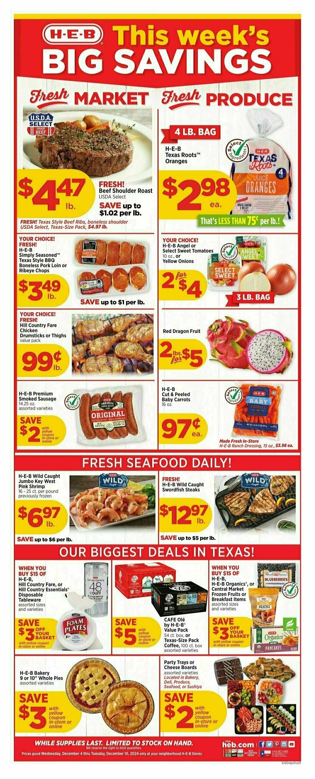 H-E-B Weekly Ad from December 4