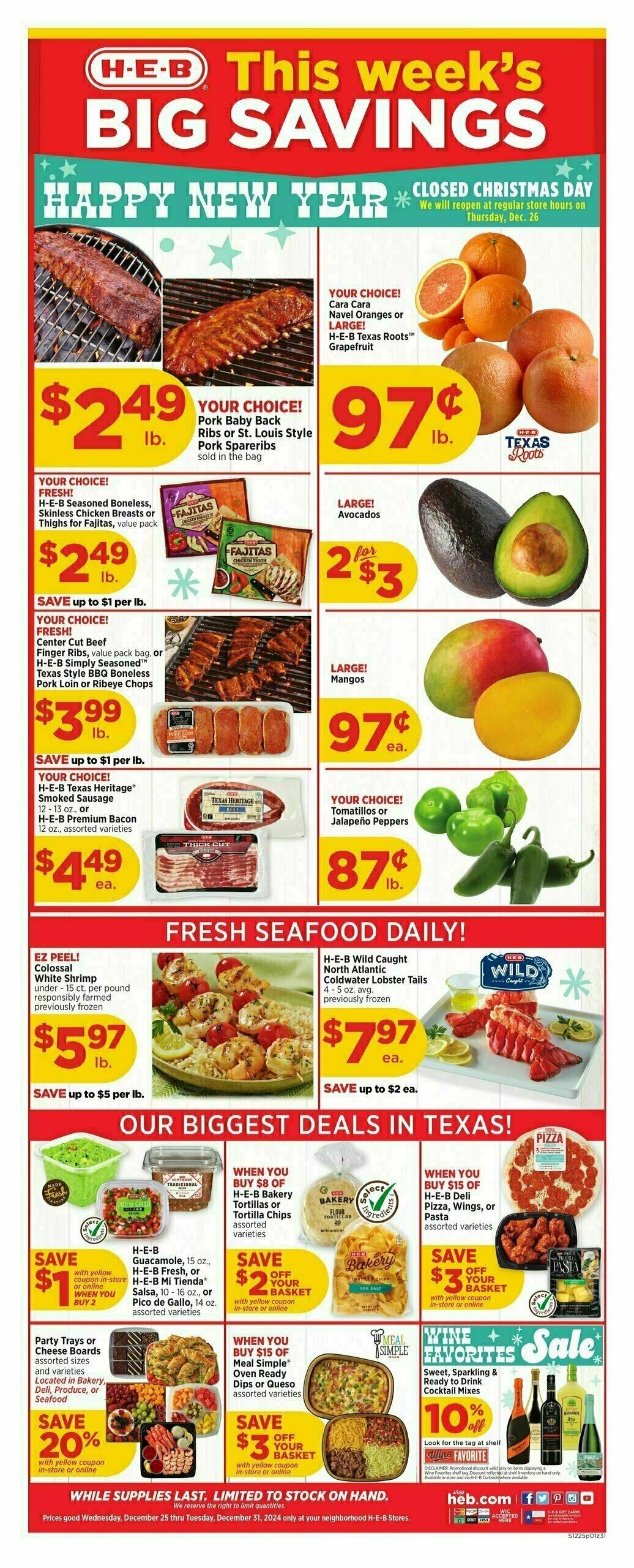 H-E-B Weekly Ad from December 25