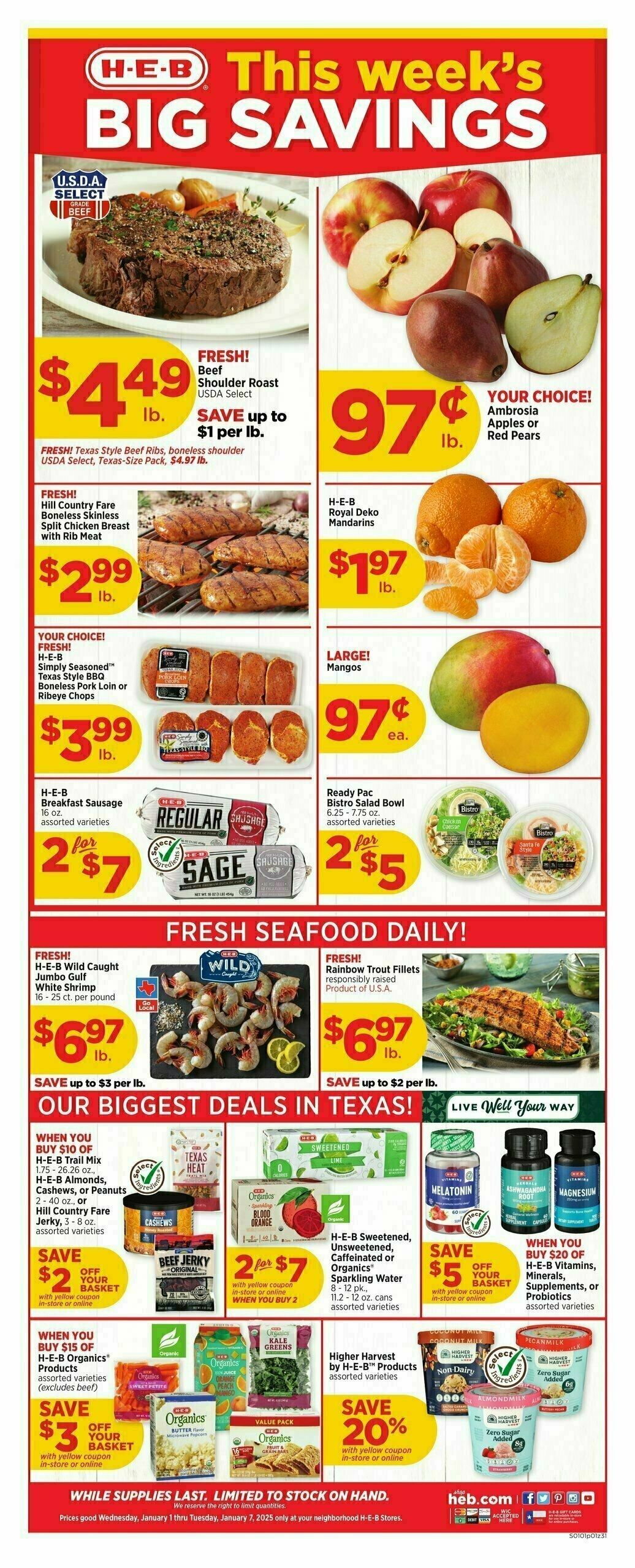 H-E-B Weekly Ad from January 1