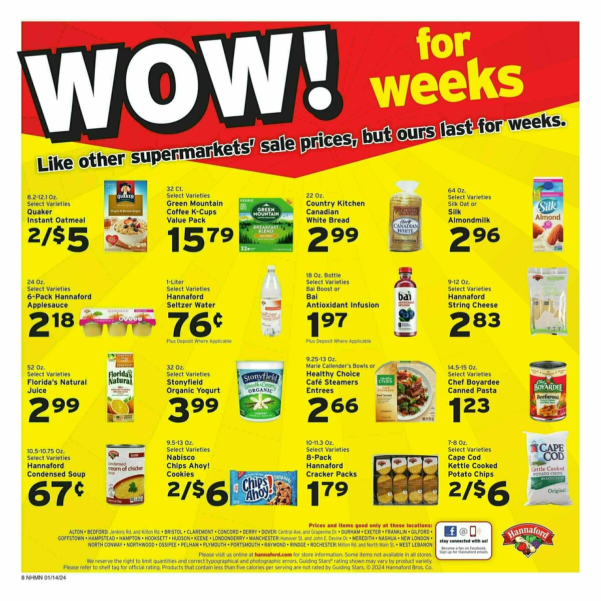 Hannaford Weekly Ad from January 14