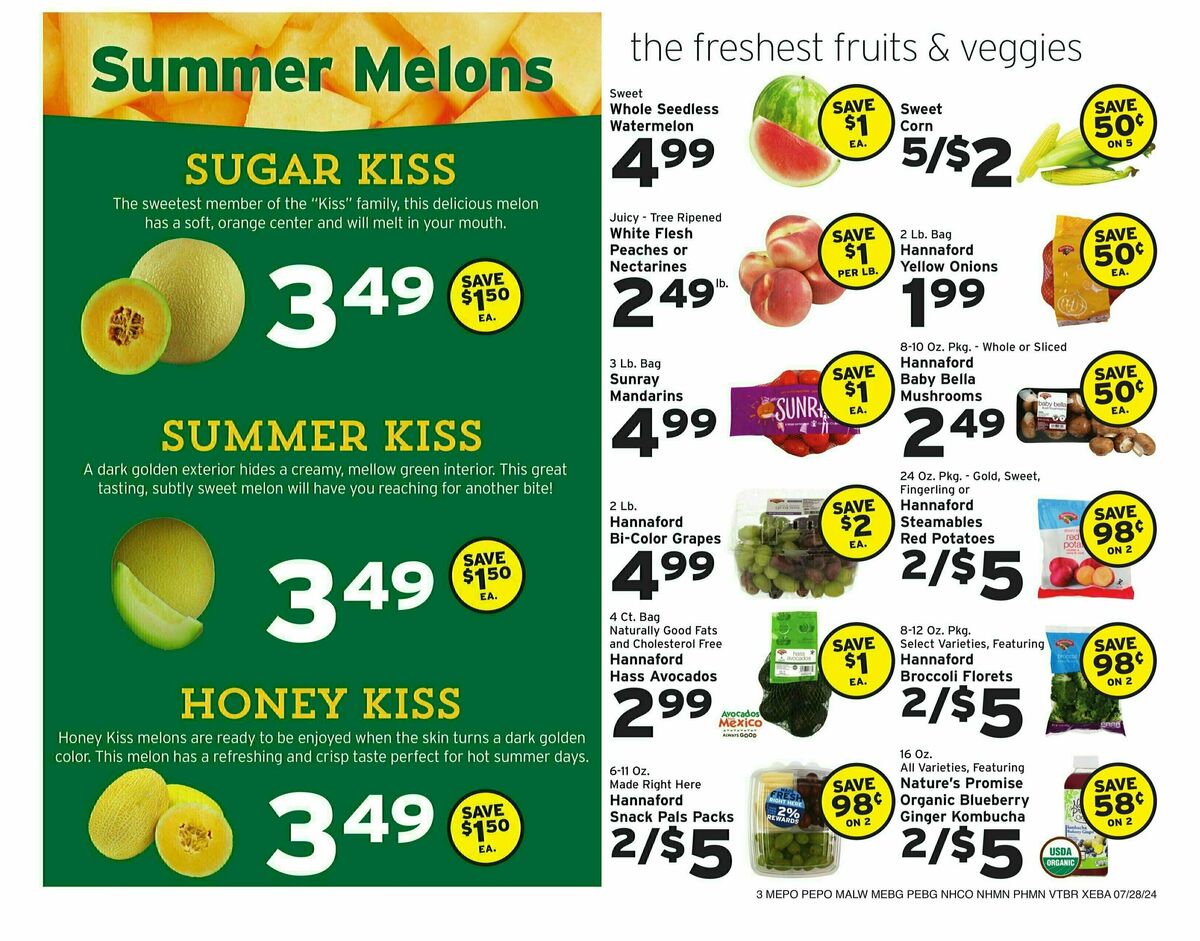 Hannaford Weekly Ad from July 28