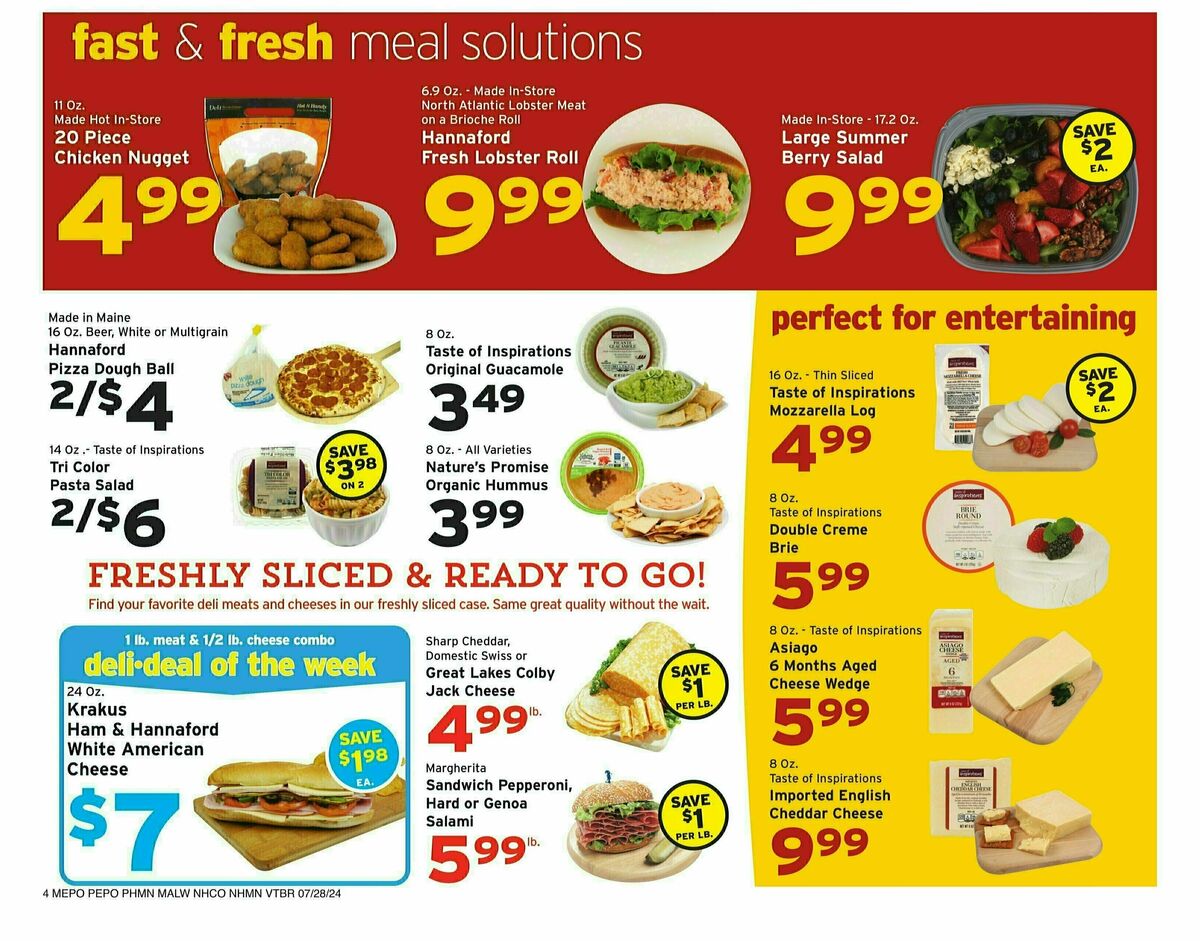 Hannaford Weekly Ad from July 28