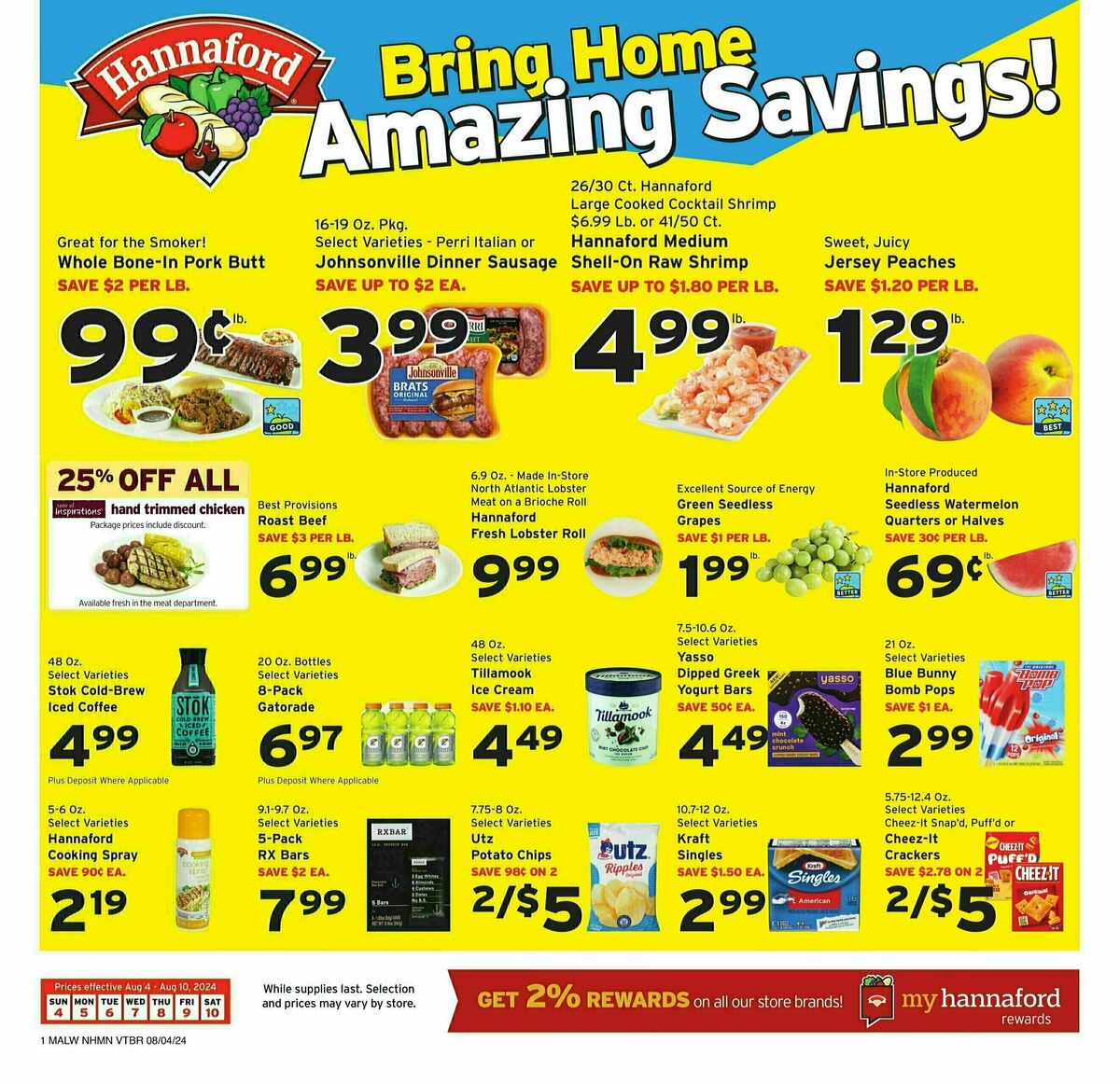 Hannaford Weekly Ad from August 4