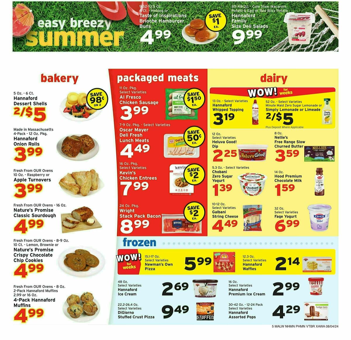 Hannaford Weekly Ad from August 4