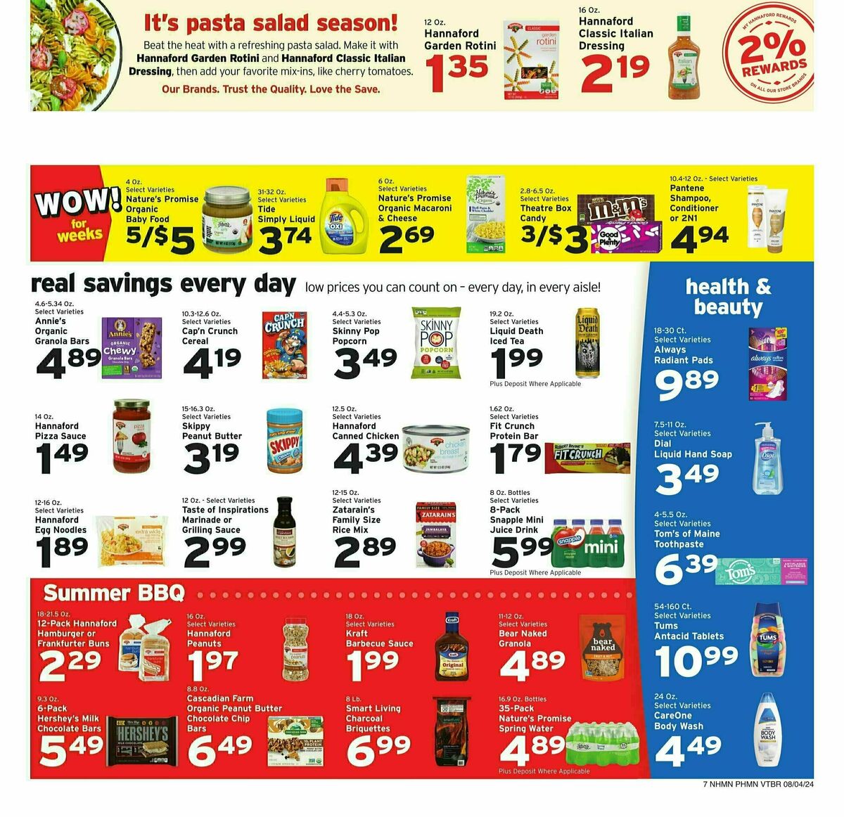 Hannaford Weekly Ad from August 4