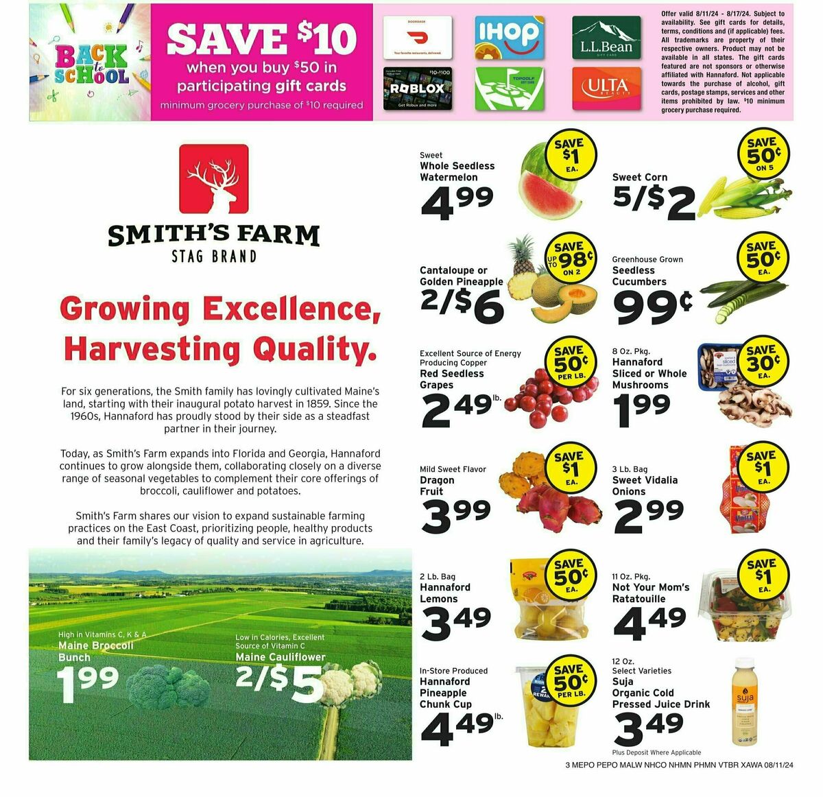 Hannaford Weekly Ad from August 11