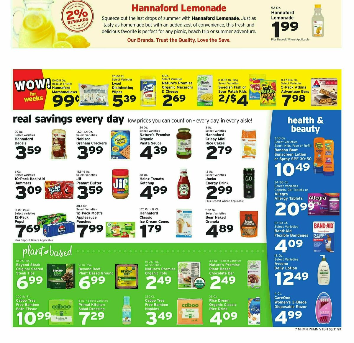 Hannaford Weekly Ad from August 11