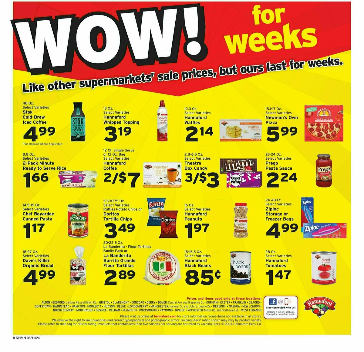 Hannaford Weekly Ad from August 11