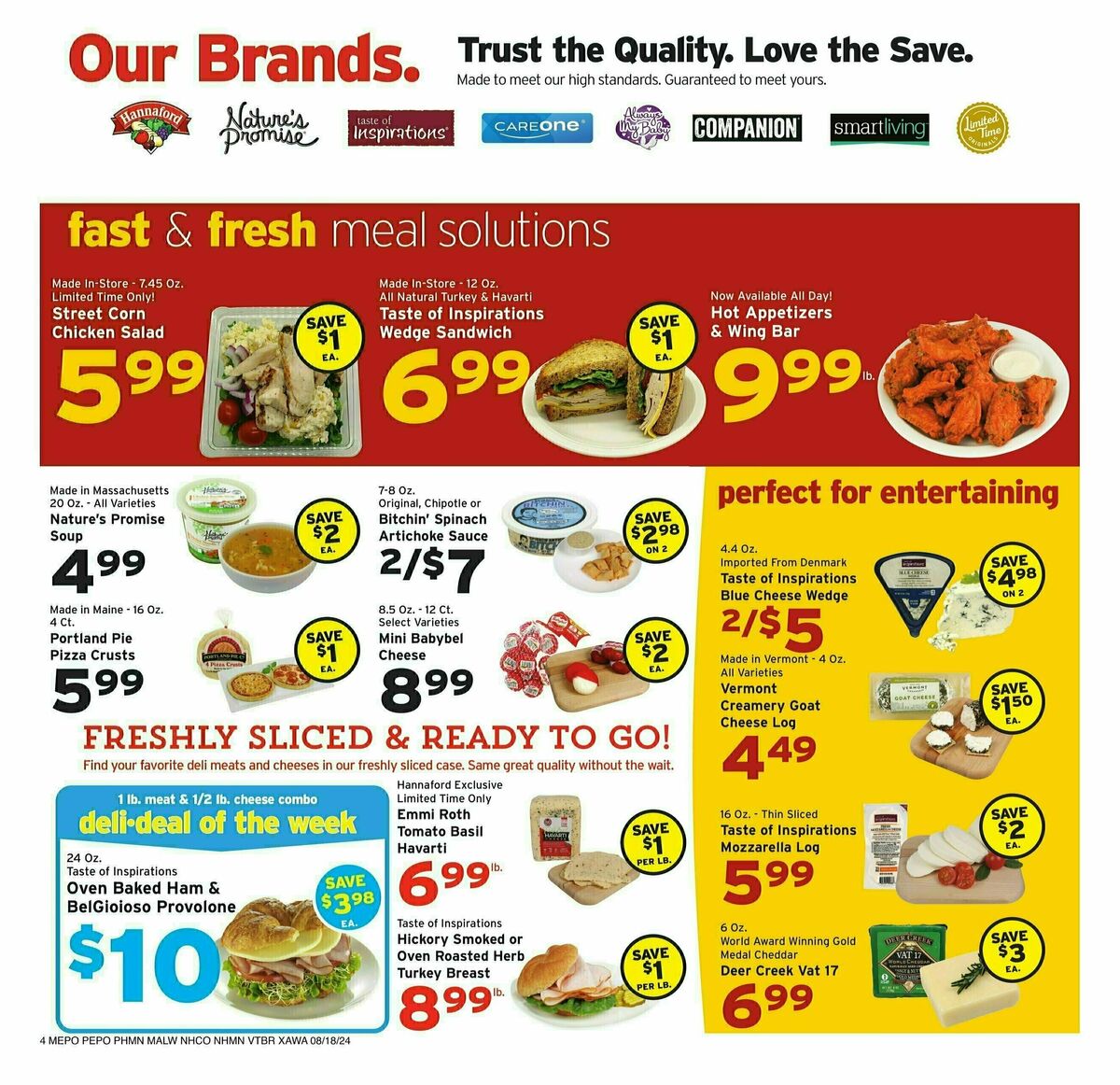 Hannaford Weekly Ad from August 18