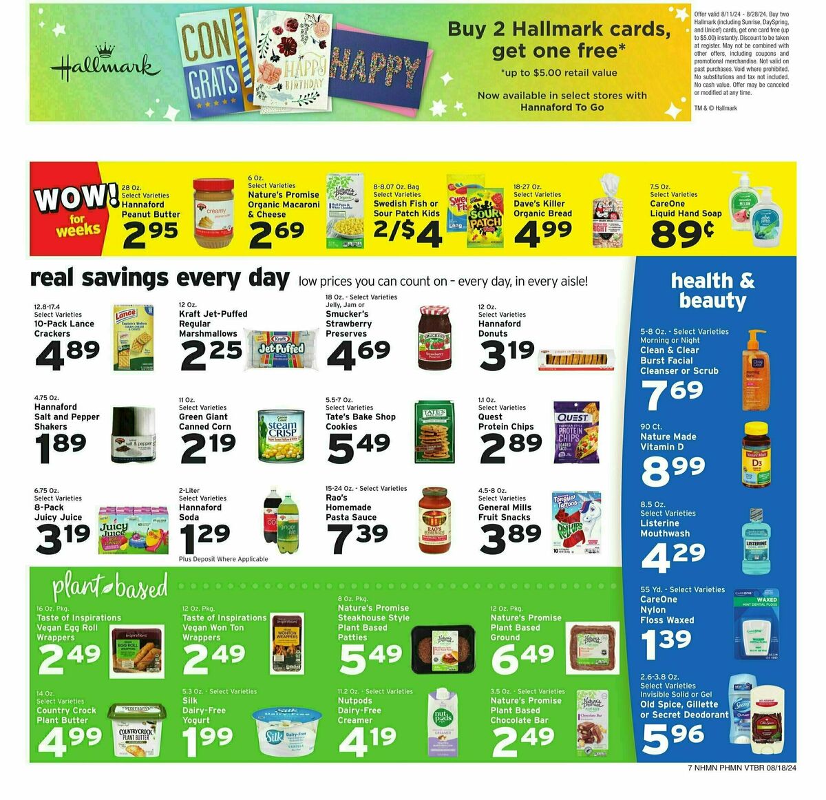 Hannaford Weekly Ad from August 18