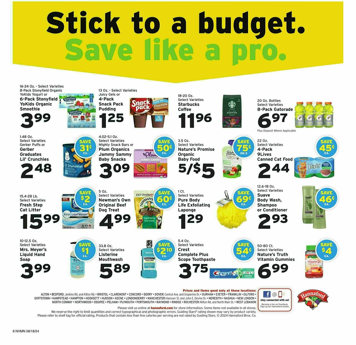 Hannaford Weekly Ad from August 18