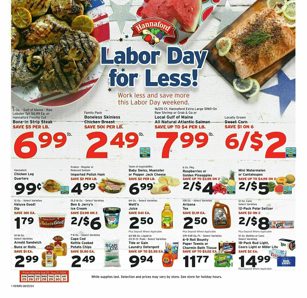 Hannaford Weekly Ad from August 25