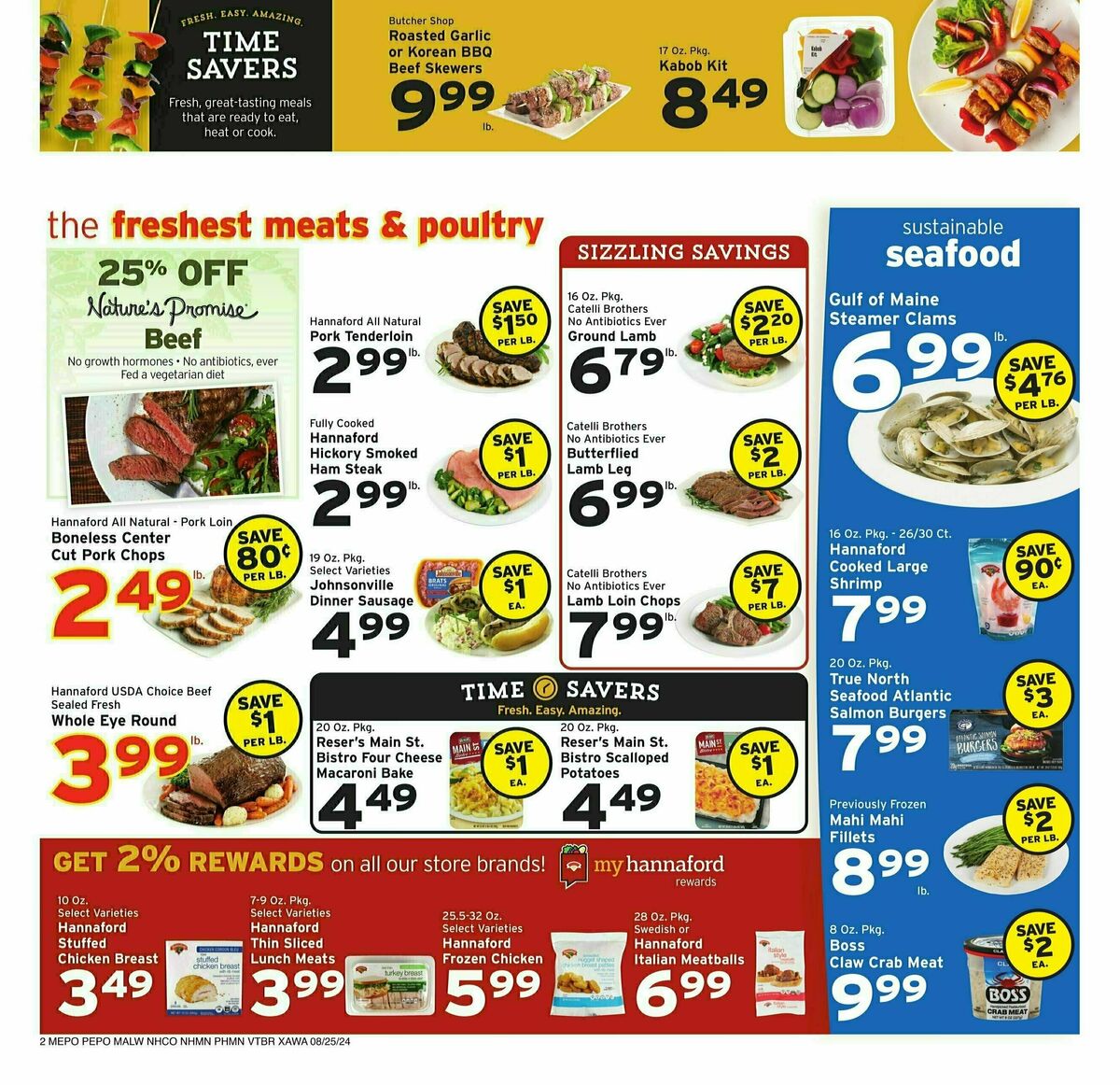 Hannaford Weekly Ad from August 25