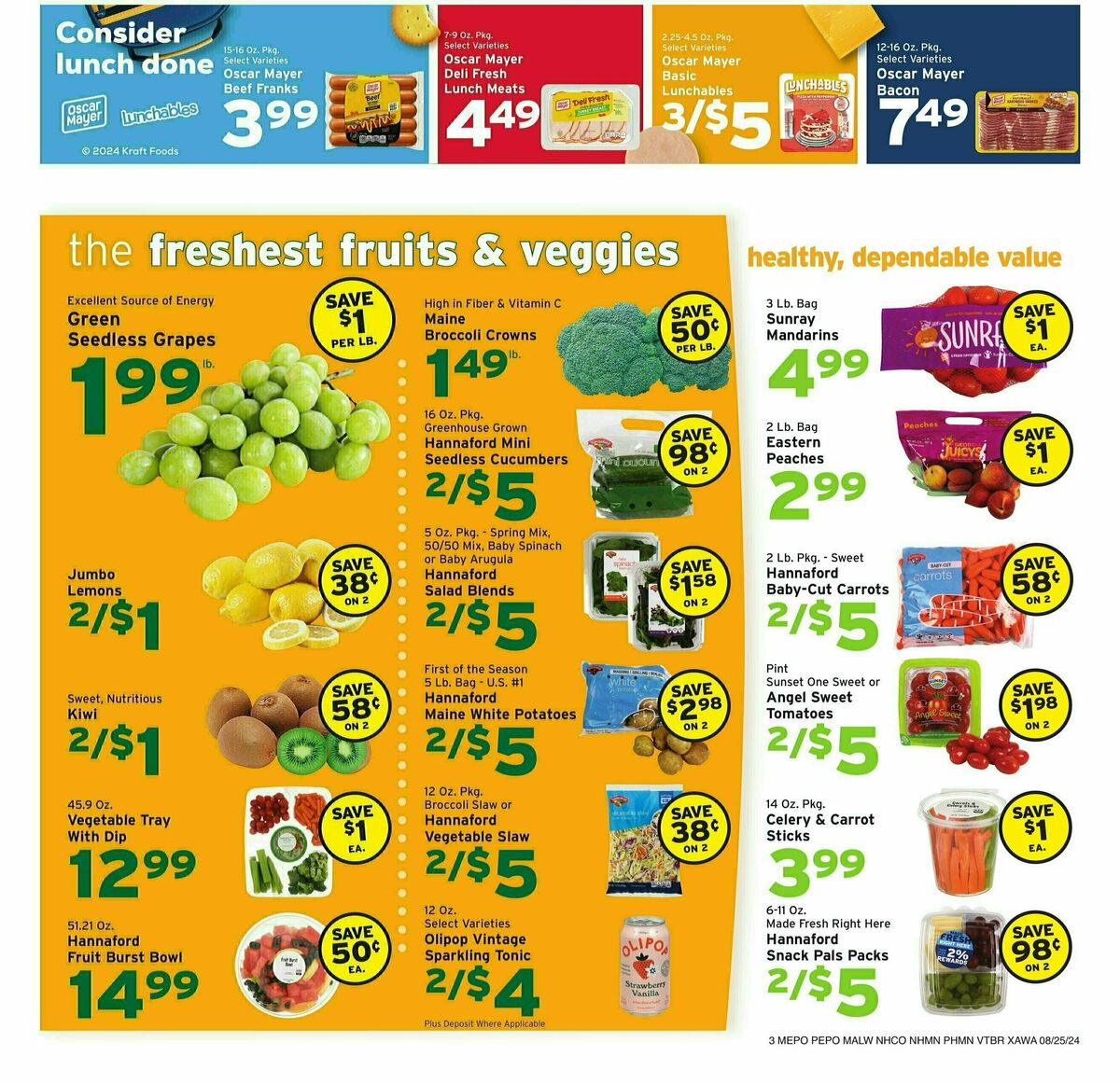 Hannaford Weekly Ad from August 25