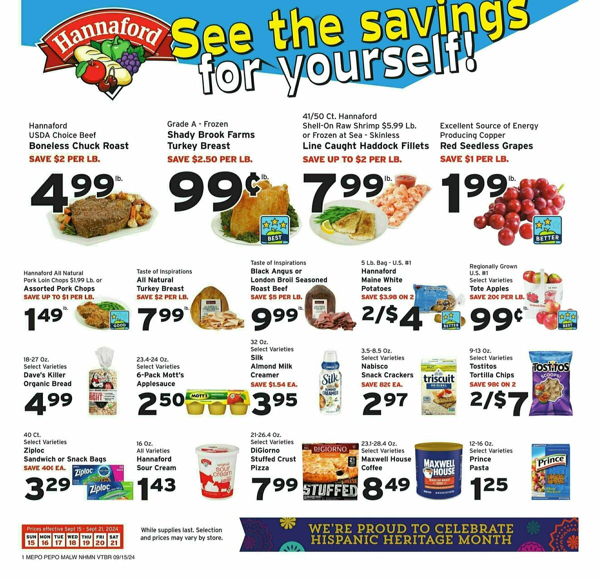 Hannaford Weekly Ad from September 15