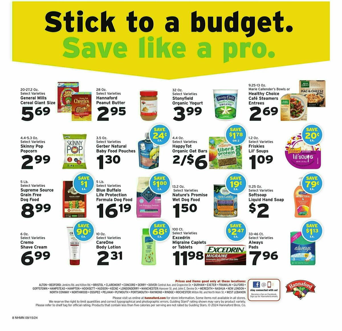 Hannaford Weekly Ad from September 15