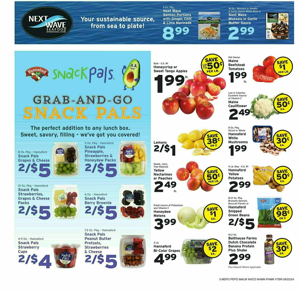 Hannaford Weekly Ad from September 22