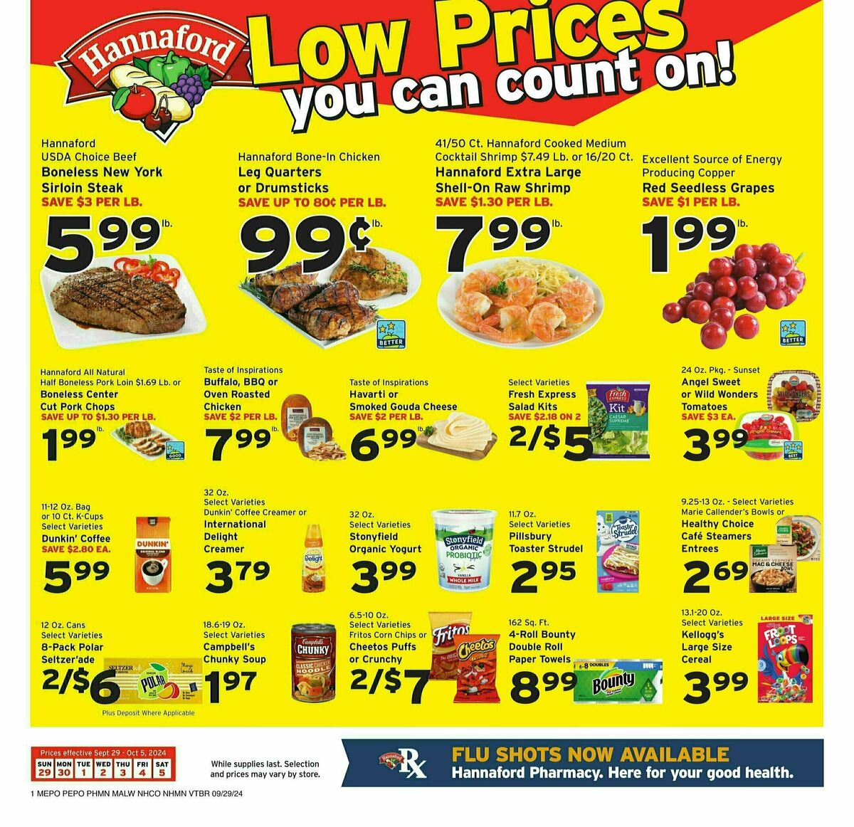 Hannaford Weekly Ad from September 29