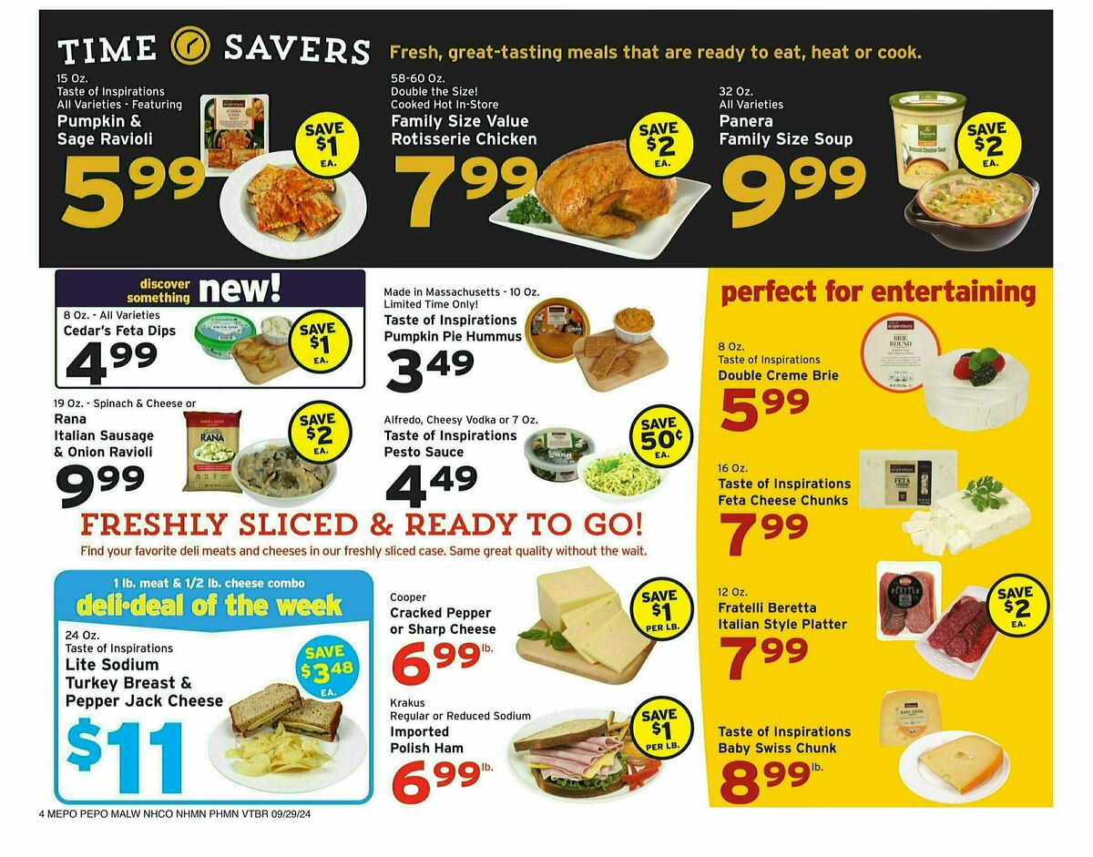 Hannaford Weekly Ad from September 29