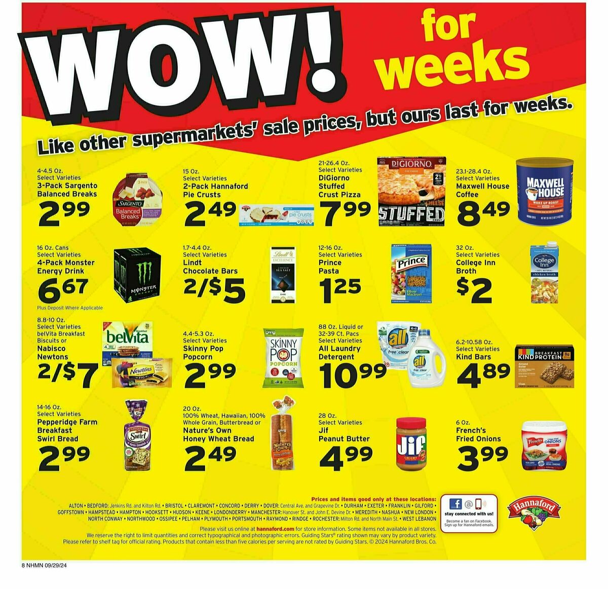 Hannaford Weekly Ad from September 29