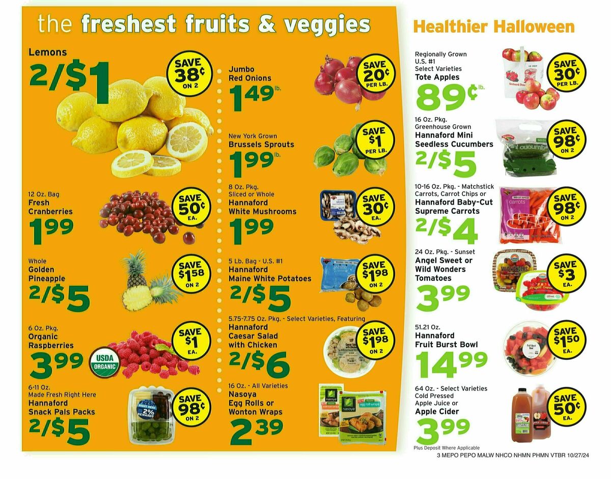 Hannaford Weekly Ad from October 27