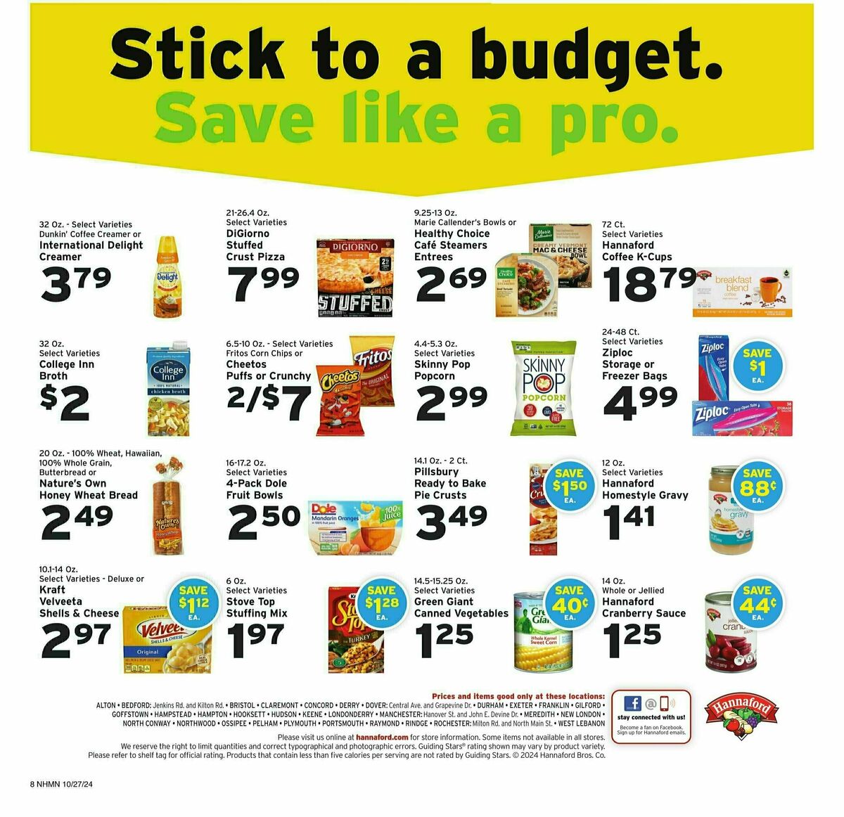 Hannaford Weekly Ad from October 27