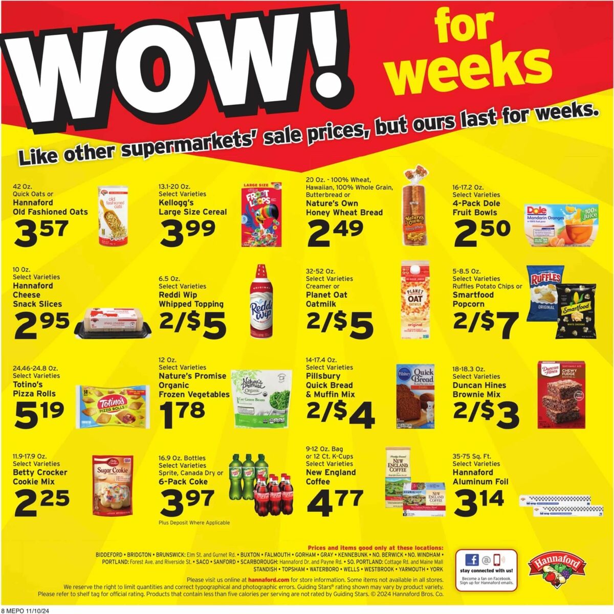 Hannaford Weekly Ad from November 10