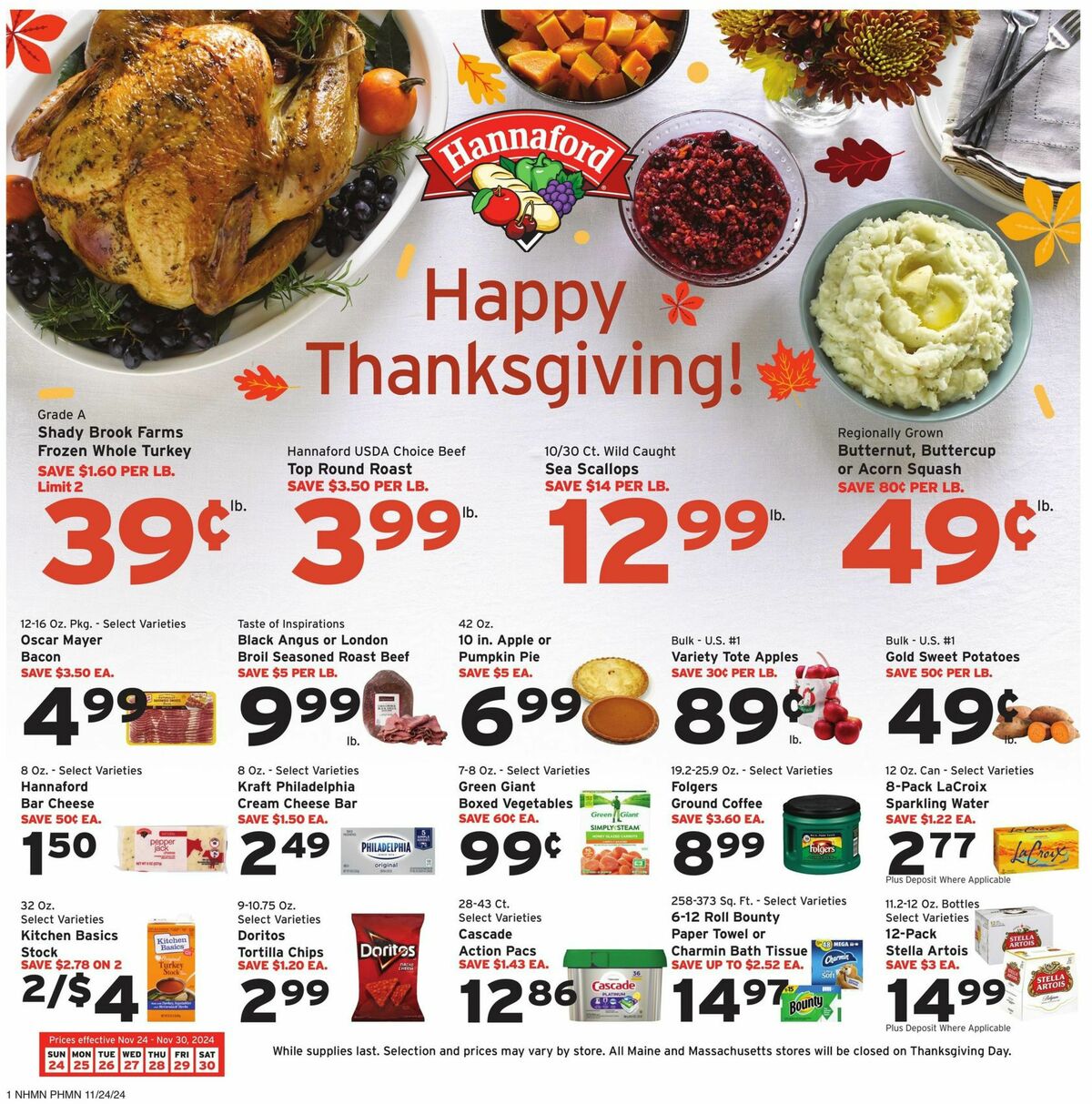 Hannaford Weekly Ad from November 24