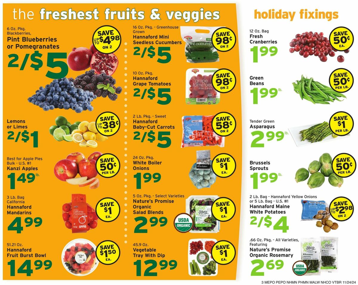 Hannaford Weekly Ad from November 24