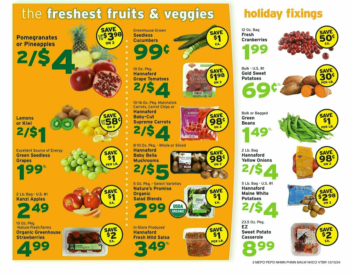 Hannaford Weekly Ad from December 15