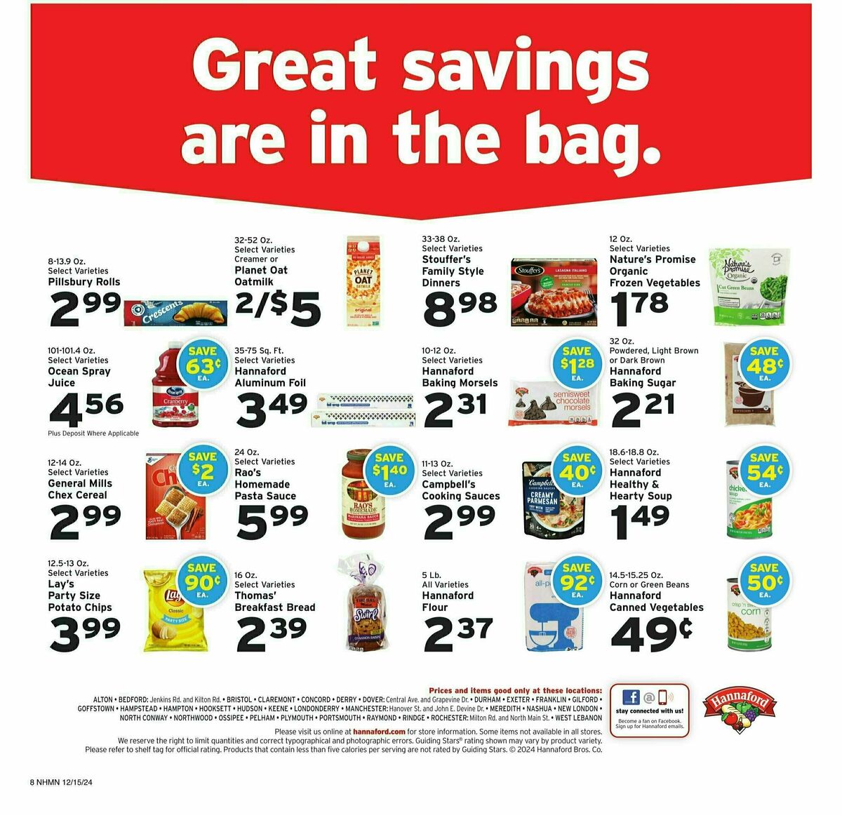 Hannaford Weekly Ad from December 15