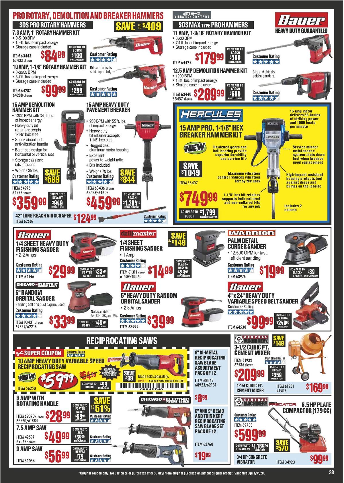 Harbor Freight Tools Weekly Ad from January 1