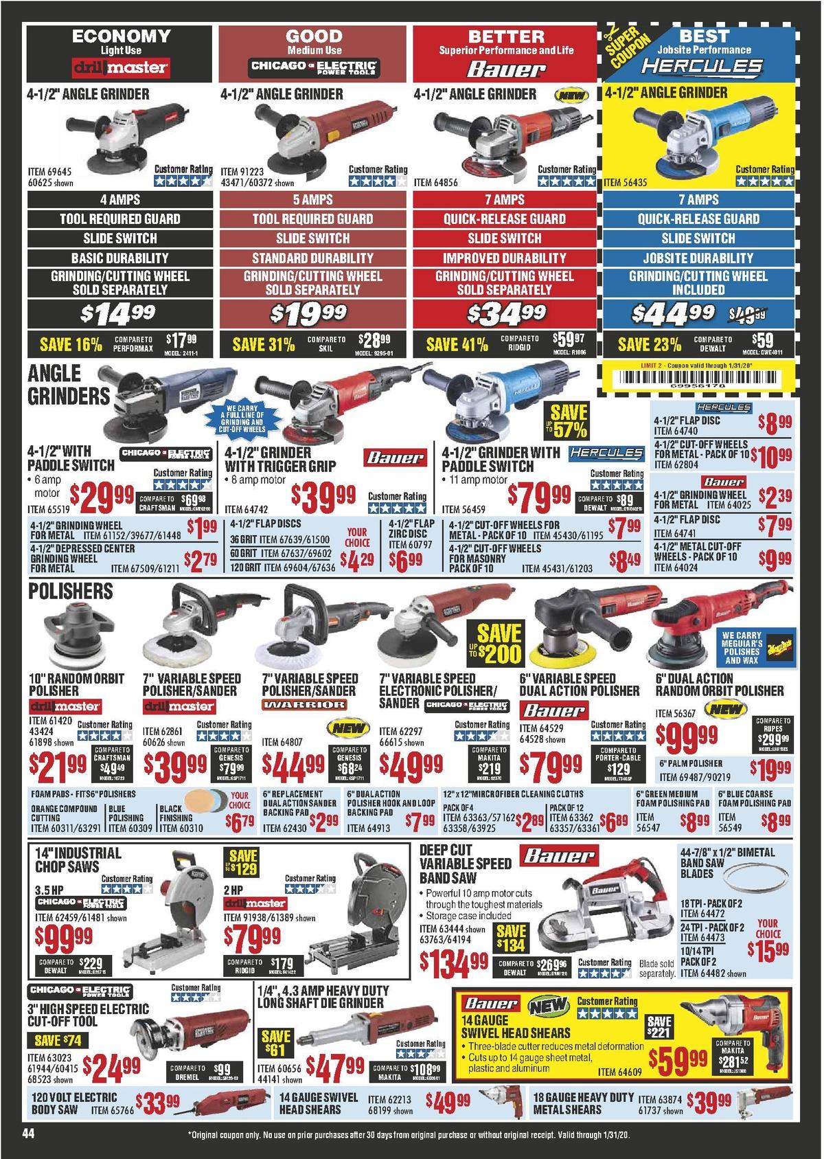 Harbor Freight Tools Weekly Ad from January 1