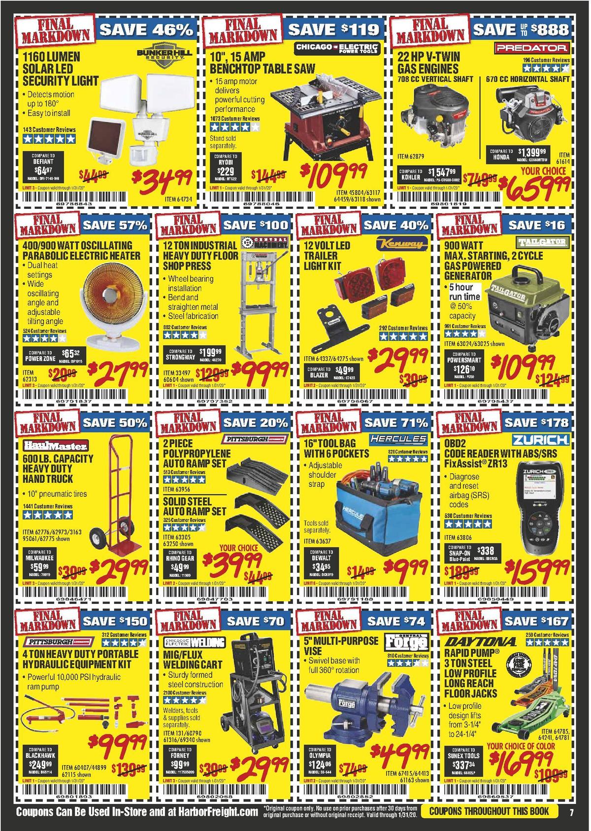 Harbor Freight Tools Weekly Ad from January 1