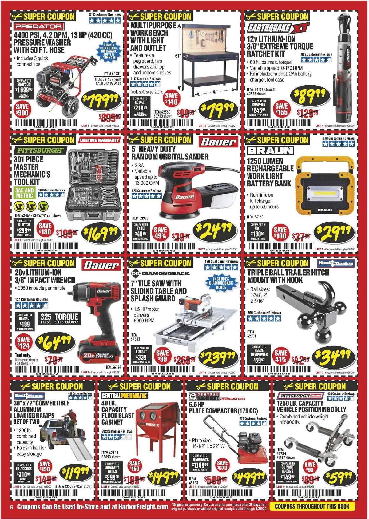 Harbor Freight Tools Weekly Ad from April 1