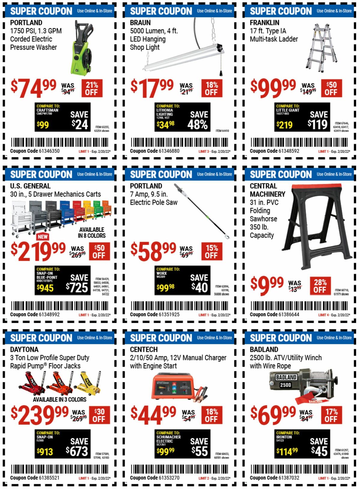 Harbor Freight Tools Weekly Ad from February 7