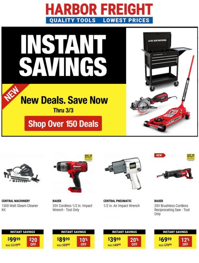 Harbor Freight Tools Weekly Ad from February 12