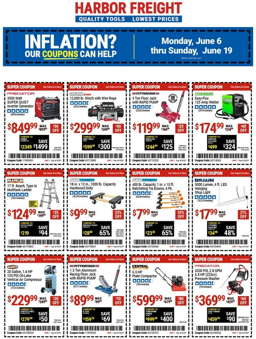 Harbor Freight Tools Weekly Ad from June 6