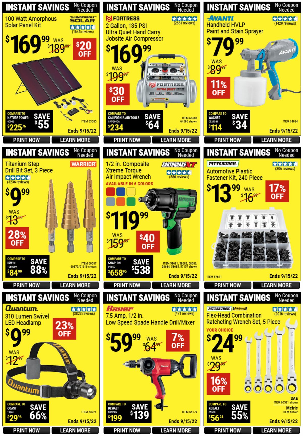 Harbor Freight Tools Weekly Ad from August 22