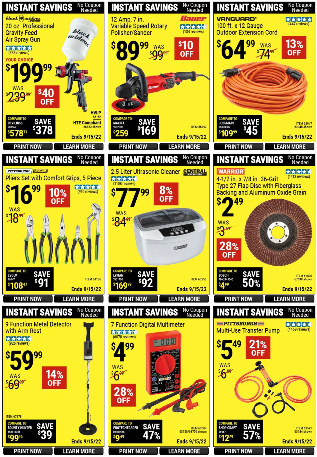 Harbor Freight Tools Weekly Ad from August 22